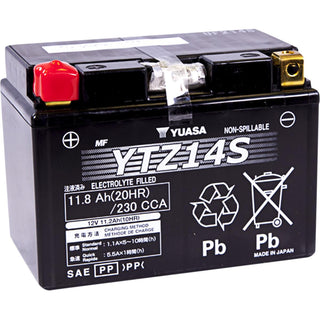 Yuasa - YUAM72Z14 - Factory Activated Maintenance Free Battery - YTZ14S