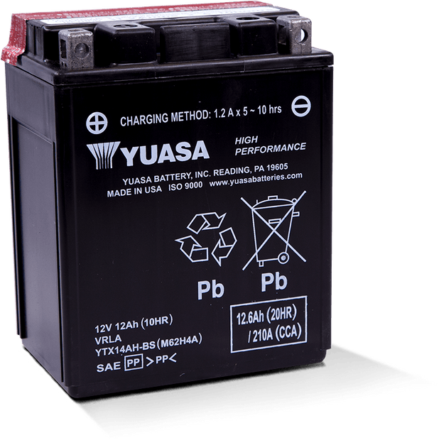 Yuasa - YUAM62H4A - High Performance Maintenance Free Battery - YTX14AH-BS