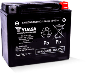 Yuasa - YUAM720BH-PW - Factory Activated Maintenance Free Battery - YTX20HL-PW