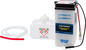 Fire Power - 6N4A-4D - Conventional 6V Standard Battery with Acid Pack