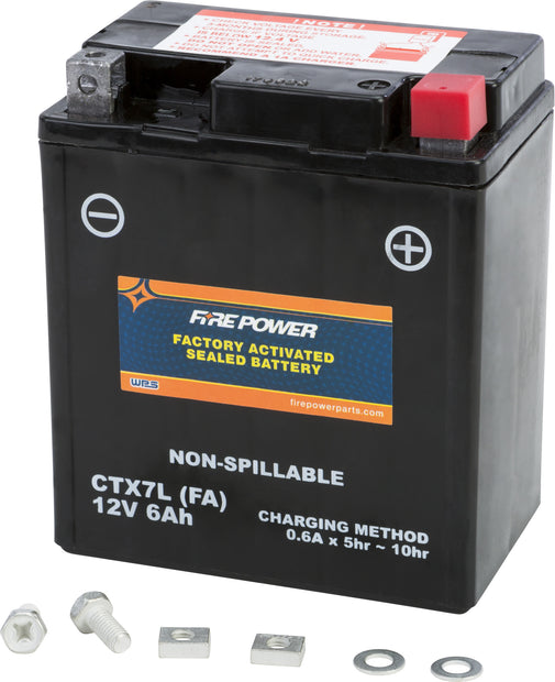 Fire Power - CTX7L-BS (FA) - Factory Activated Maintenance Free Sealed Battery