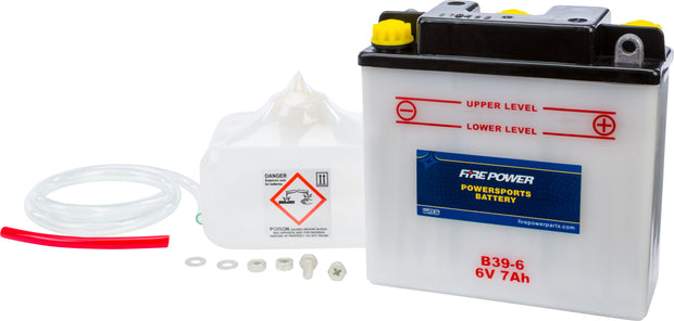 Fire Power - B39-6 - Conventional 6V Standard Battery with Acid Pack