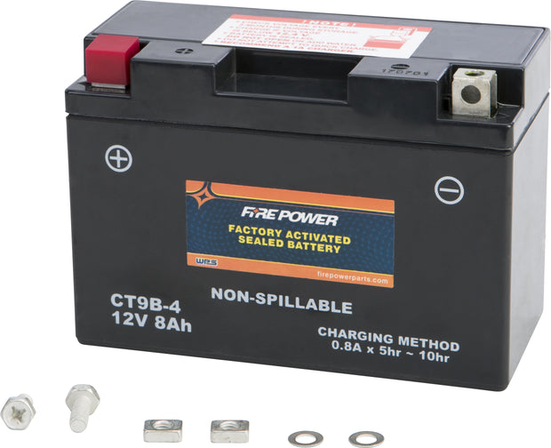 Fire Power - CT9B-4 - Factory Activated Maintenance Free Sealed Battery