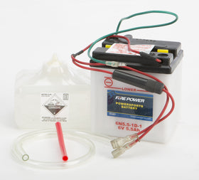 Fire Power - 6N5.5-1D-1 - Conventional 6V Standard Battery with Acid Pack