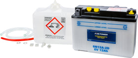 Fire Power - 6N12A-2D - Conventional 6V Standard Battery with Acid Pack