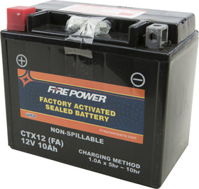 Fire Power - CTX12-BS(FA) - Factory Activated Maintenance Free Sealed Battery